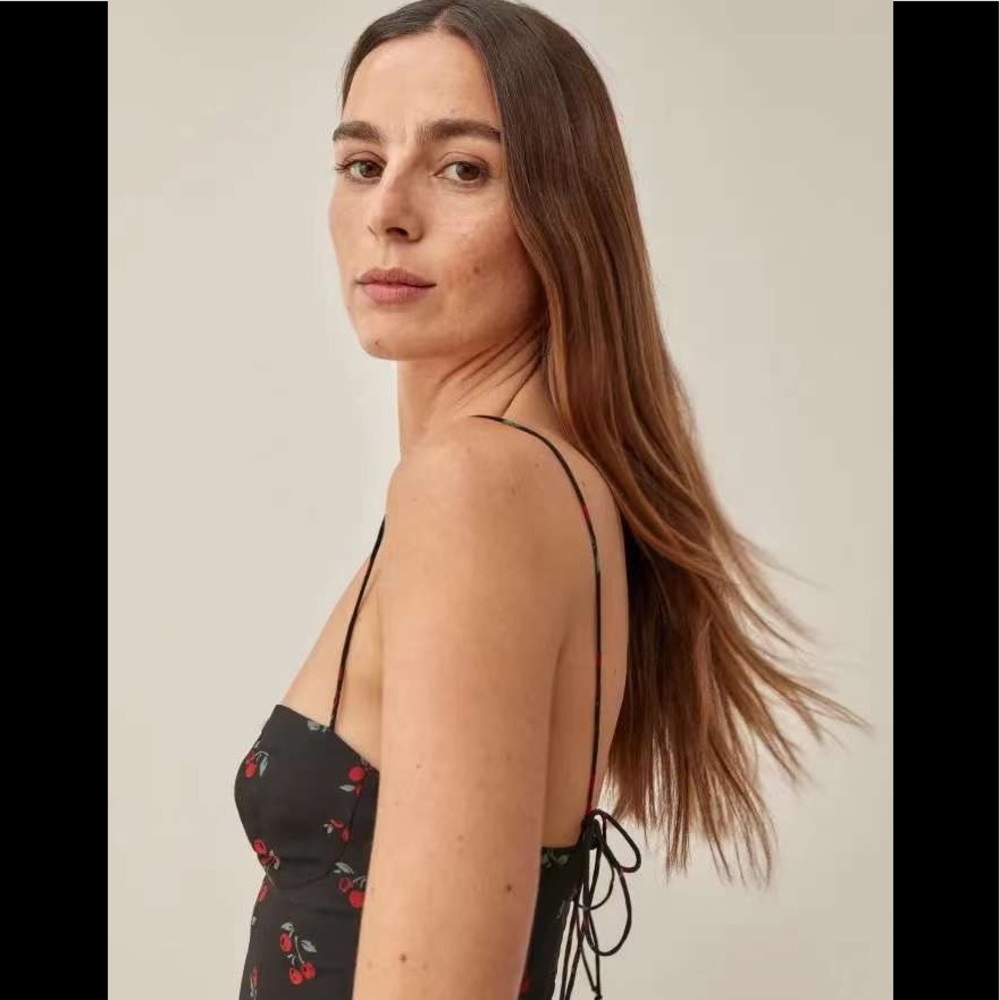Reformation juliette Dress 👗black cherry AUTHENTIC - Picture 3 of 15